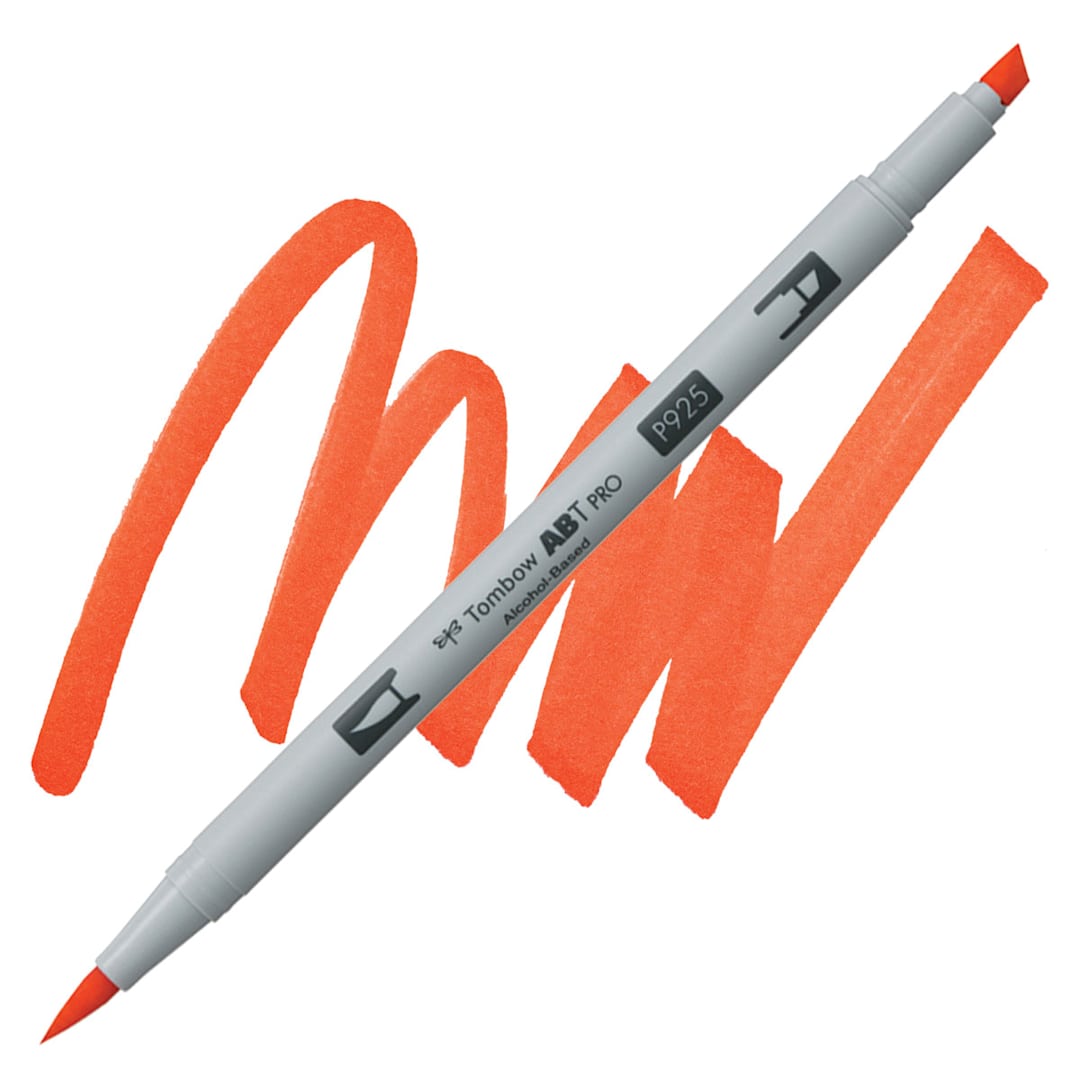 Open in modal - Tombow ABT PRO Alcohol Marker - Scarlet, P925 marker and swatch