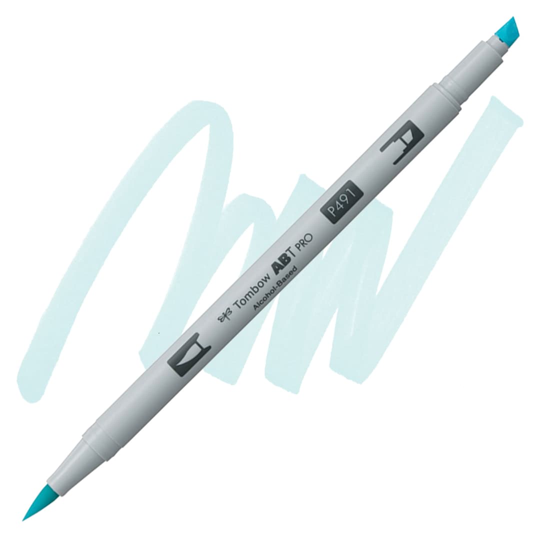 Open in modal - Tombow ABT PRO Alcohol Marker - Glacier Blue, P491 marker and swatch