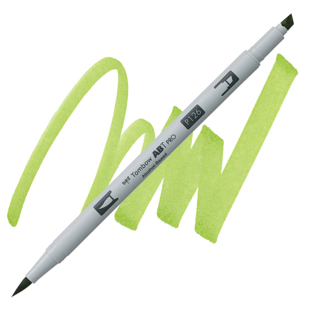 Open in modal - Tombow ABT PRO Alcohol Marker - Light Olive, P126 marker and swatch