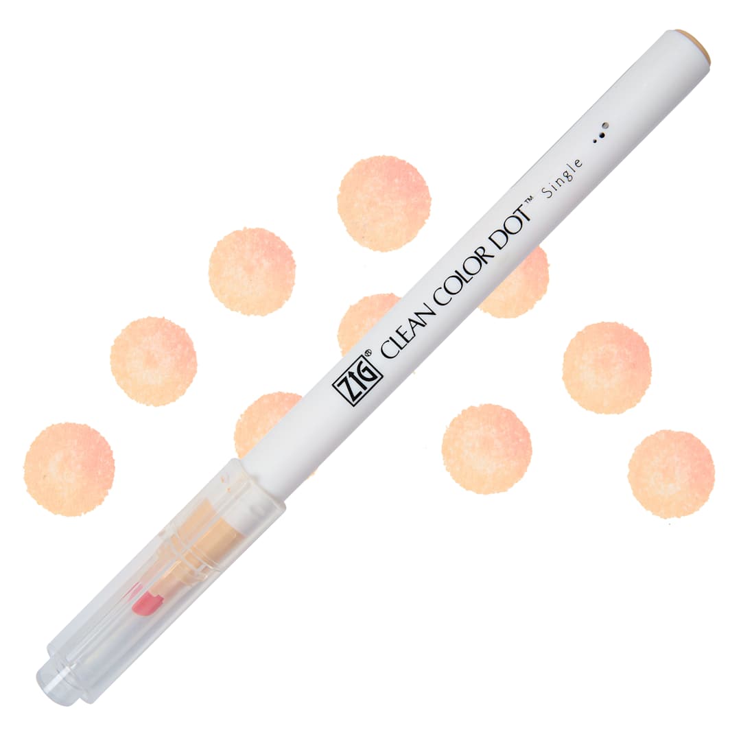 Open in modal - Zig Clean Color Dot Marker - Peach Bliss, swatch and marker