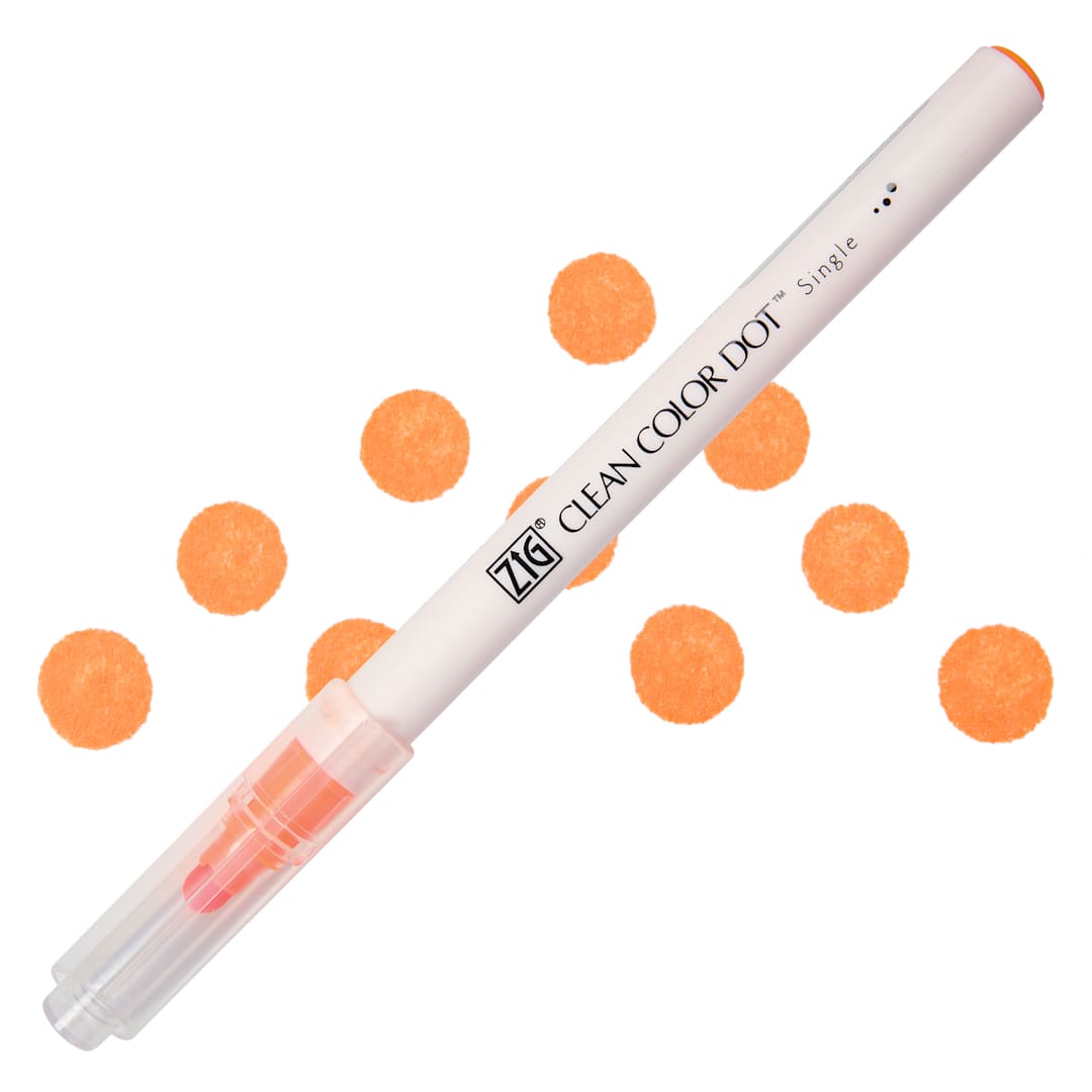 Open in modal - Zig Clean Color Dot Marker - Fl. Orange, swatch and marker