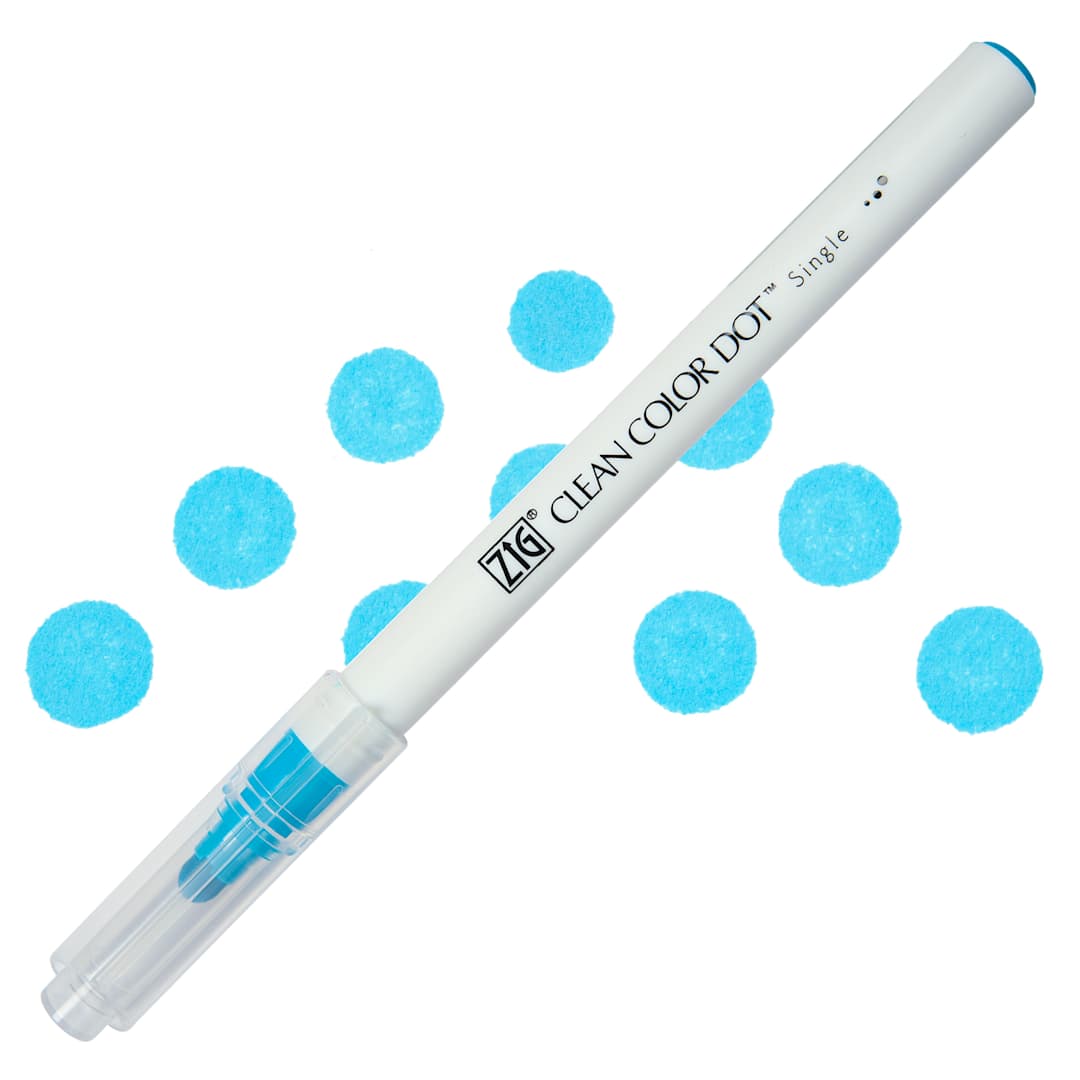 Open in modal - Zig Clean Color Dot Marker - Light Blue, swatch and marker