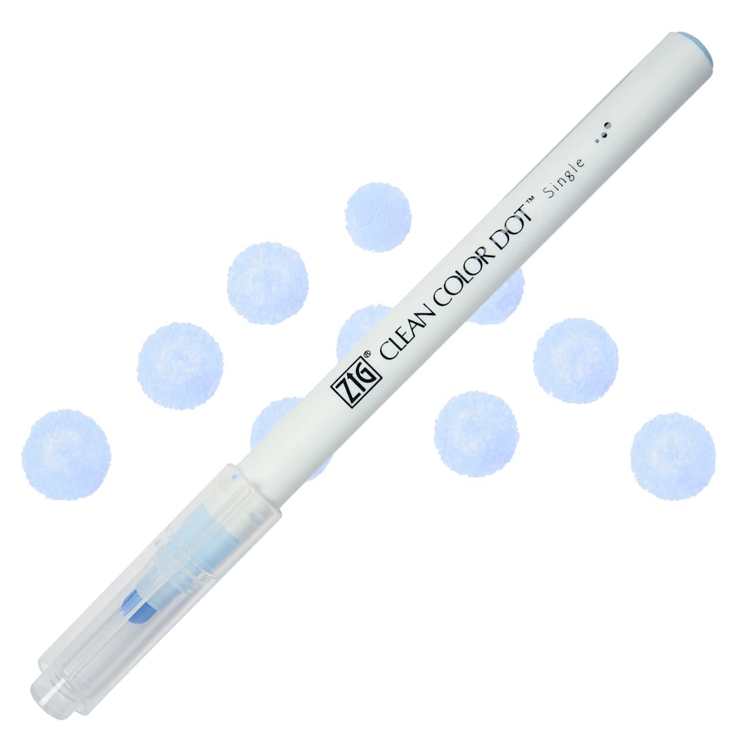 Open in modal - Zig Clean Color Dot Marker - Powder Blue, swatch and marker
