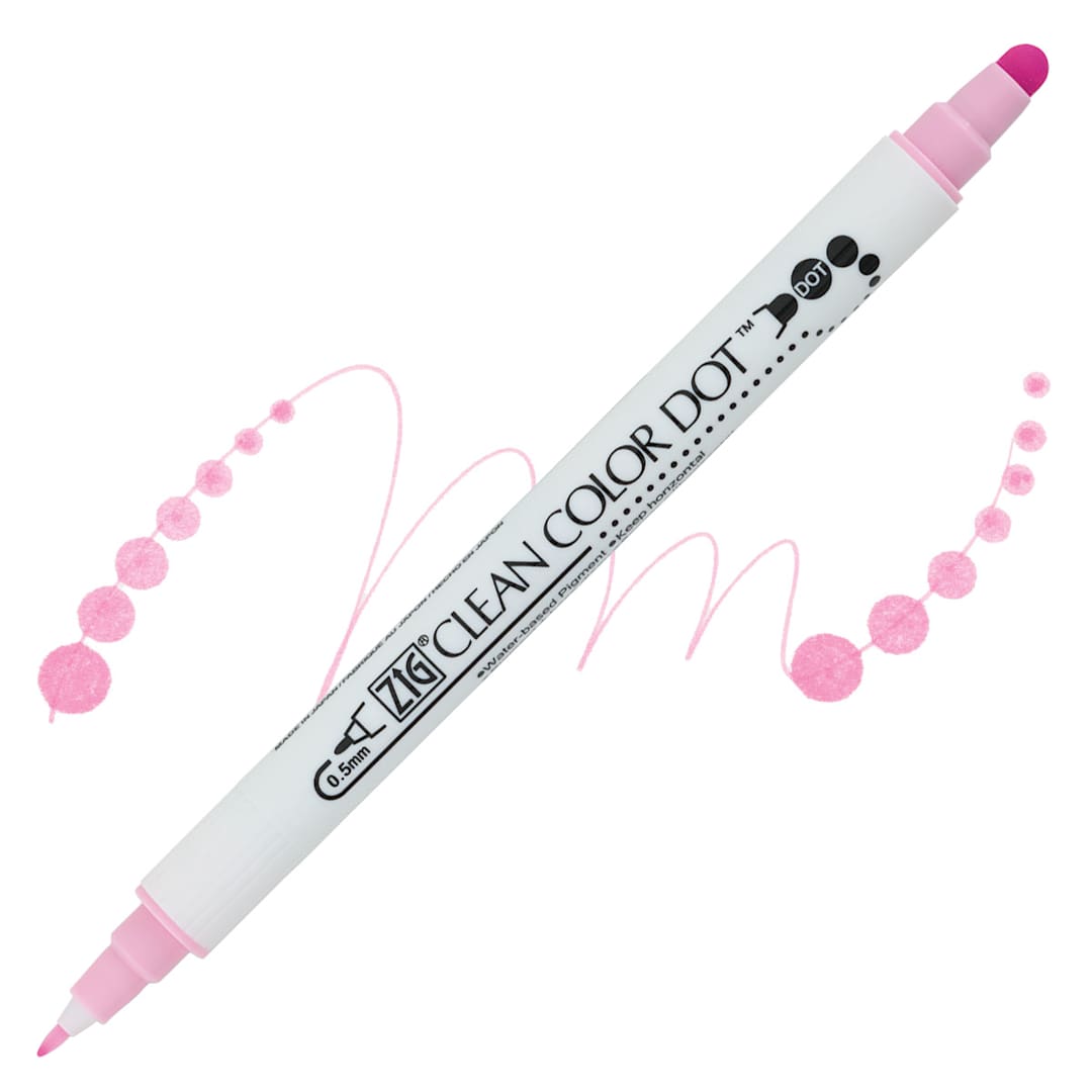 Open in modal - Zig Clean Color Dot Marker - Candy Pink marker and swatch