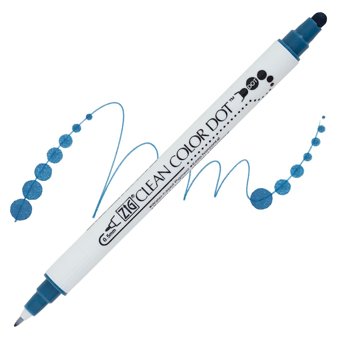 Open in modal - Zig Clean Color Dot Marker - Denim marker and swatch