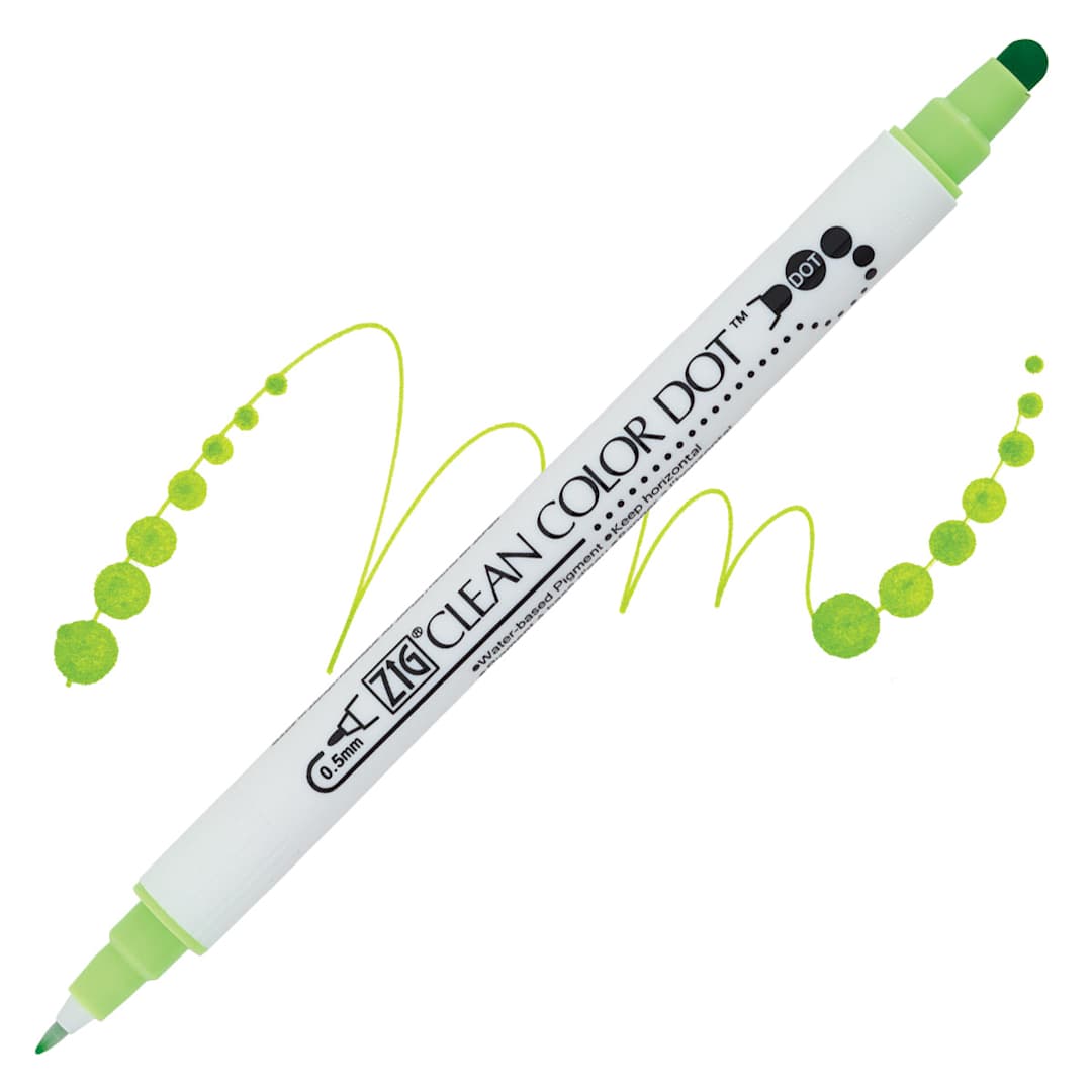 Open in modal - Zig Clean Color Dot Marker - Kiwi marker and swatch