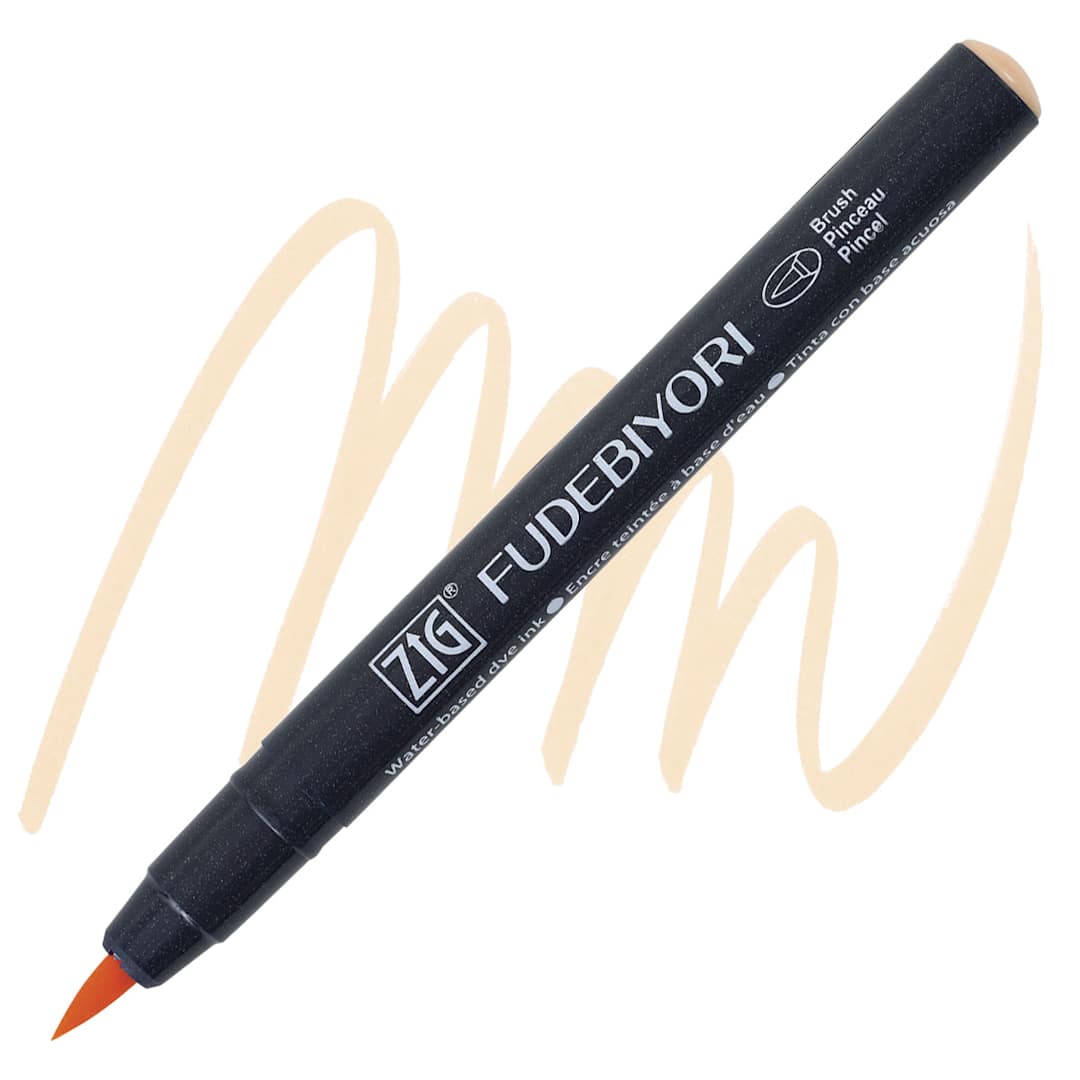 Open in modal - Zig Fudebiyori Brush Pen - Pale Orange pen and swatch