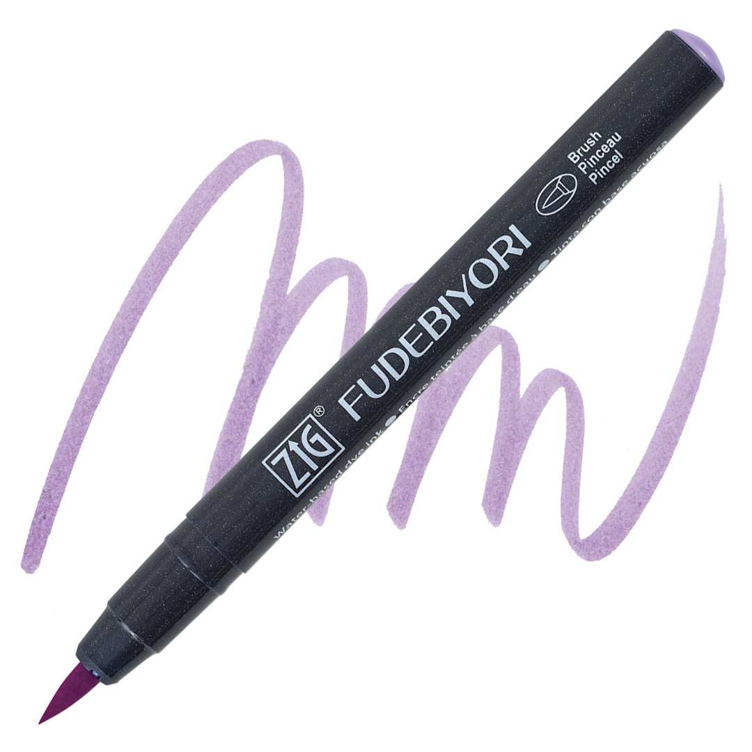 Open in modal - Zig Fudebiyori Brush Pen - Lilac  pen and swatch