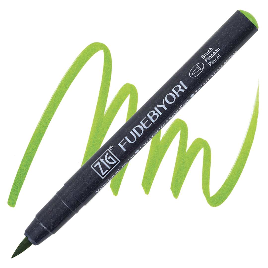 Open in modal - Zig Fudebiyori Brush Pen - Light Green pen and swatch