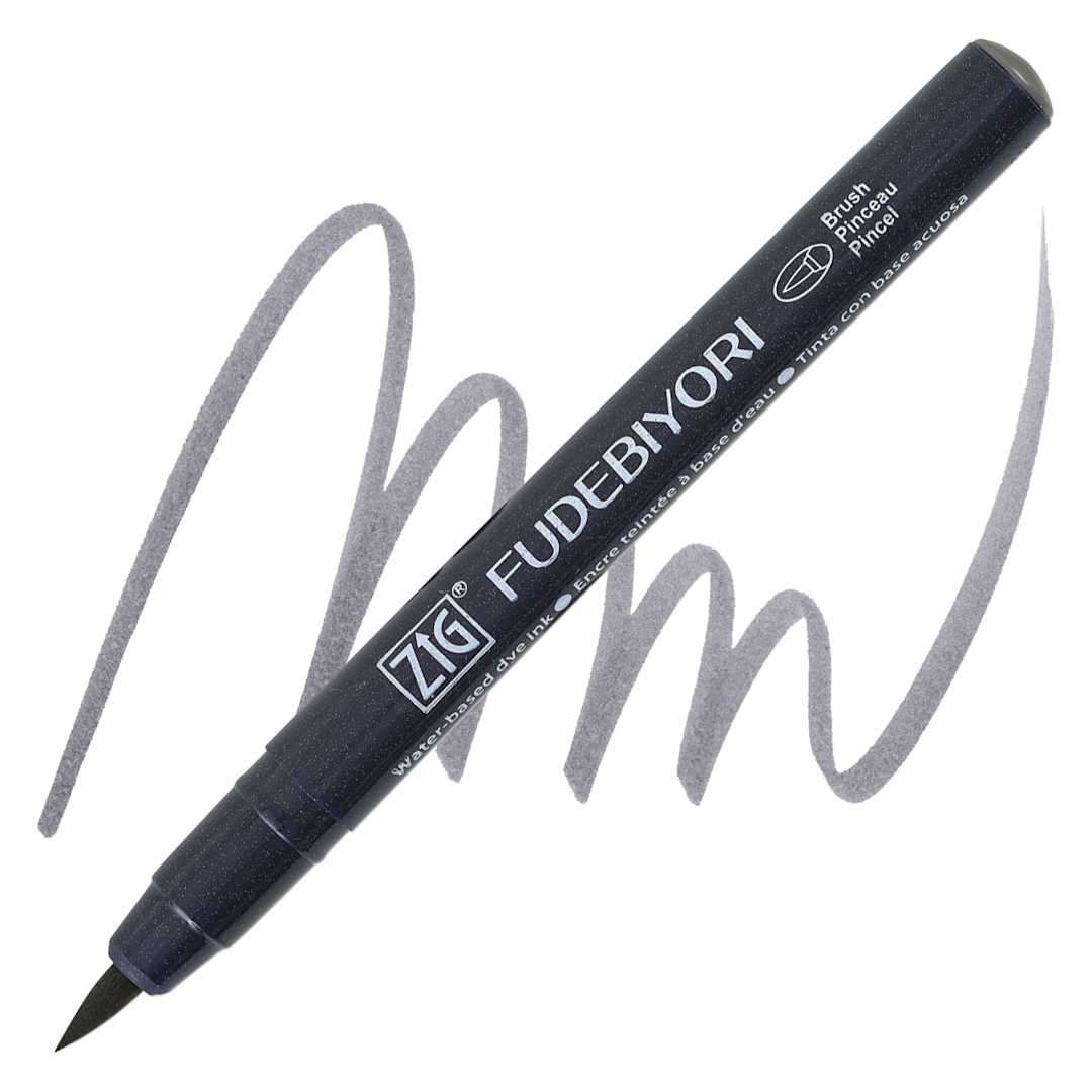 Open in modal - Zig Fudebiyori Brush Pen - Gray Brown pen and swatch