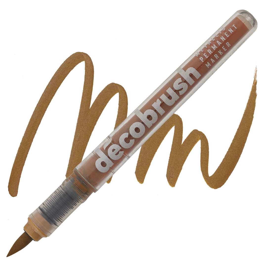 Open in modal - Karin DécoBrush Metallic Marker - Metallic Red Gold marker and swatch