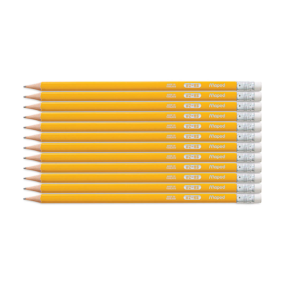 Open in modal - Maped Triangular No. 2 Pencils - 12 pencils shown horizontally