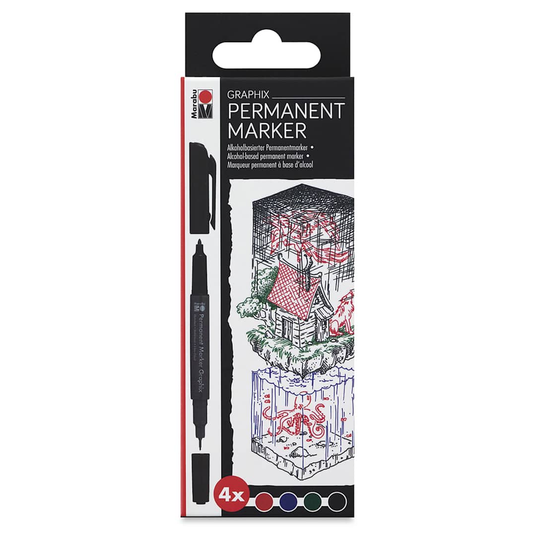 Open in modal - Marabu Graphix Permanent Markers - Set of 4 Once Upon a Time Colors package
