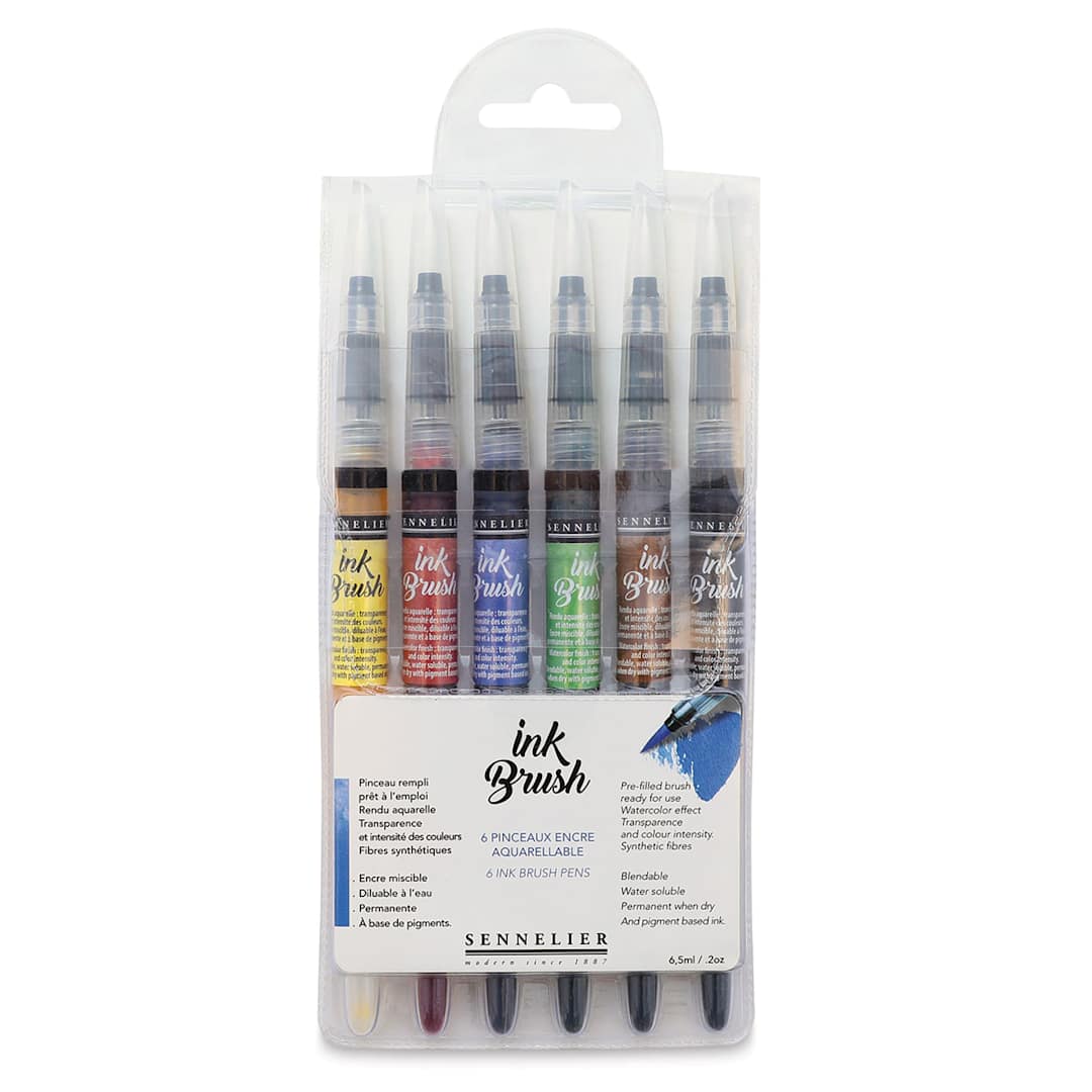Open in modal - Sennelier Ink Brushes - Set of 6 Trendy colors, front of package