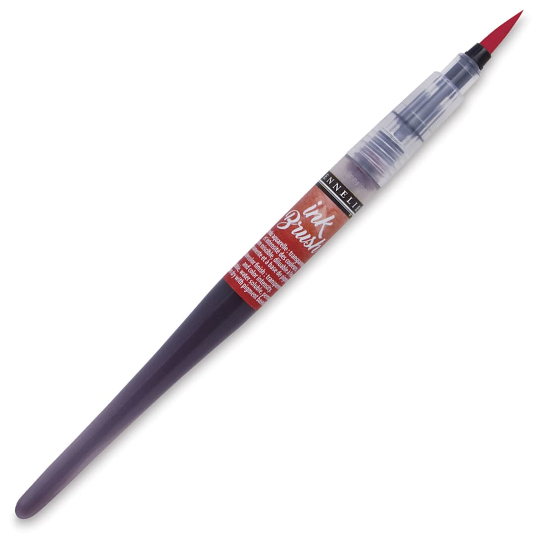 Open in modal - Sennelier Ink Brush - Primary Red color, shown uncapped