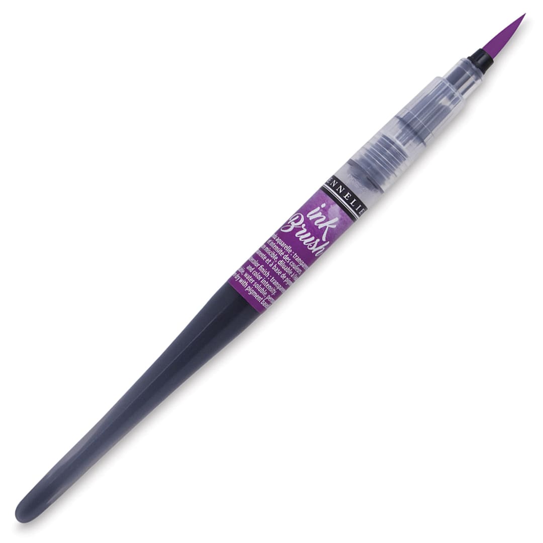 Open in modal - Sennelier Ink Brush - Cobalt Purple - with cap removed