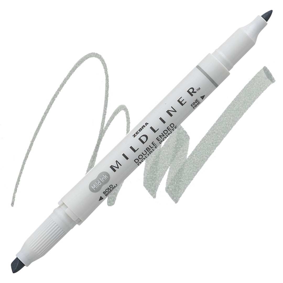 Open in modal - Zebra Mildliner Double Ended Creative Marker - Gray marker and swatch