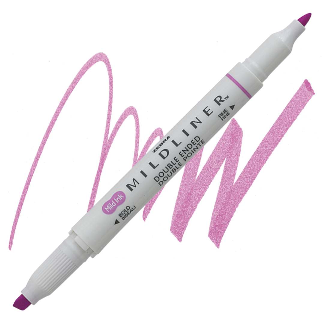 Open in modal - Zebra Mildliner Double Ended Creative Marker - Fuchsia marker and swatch
