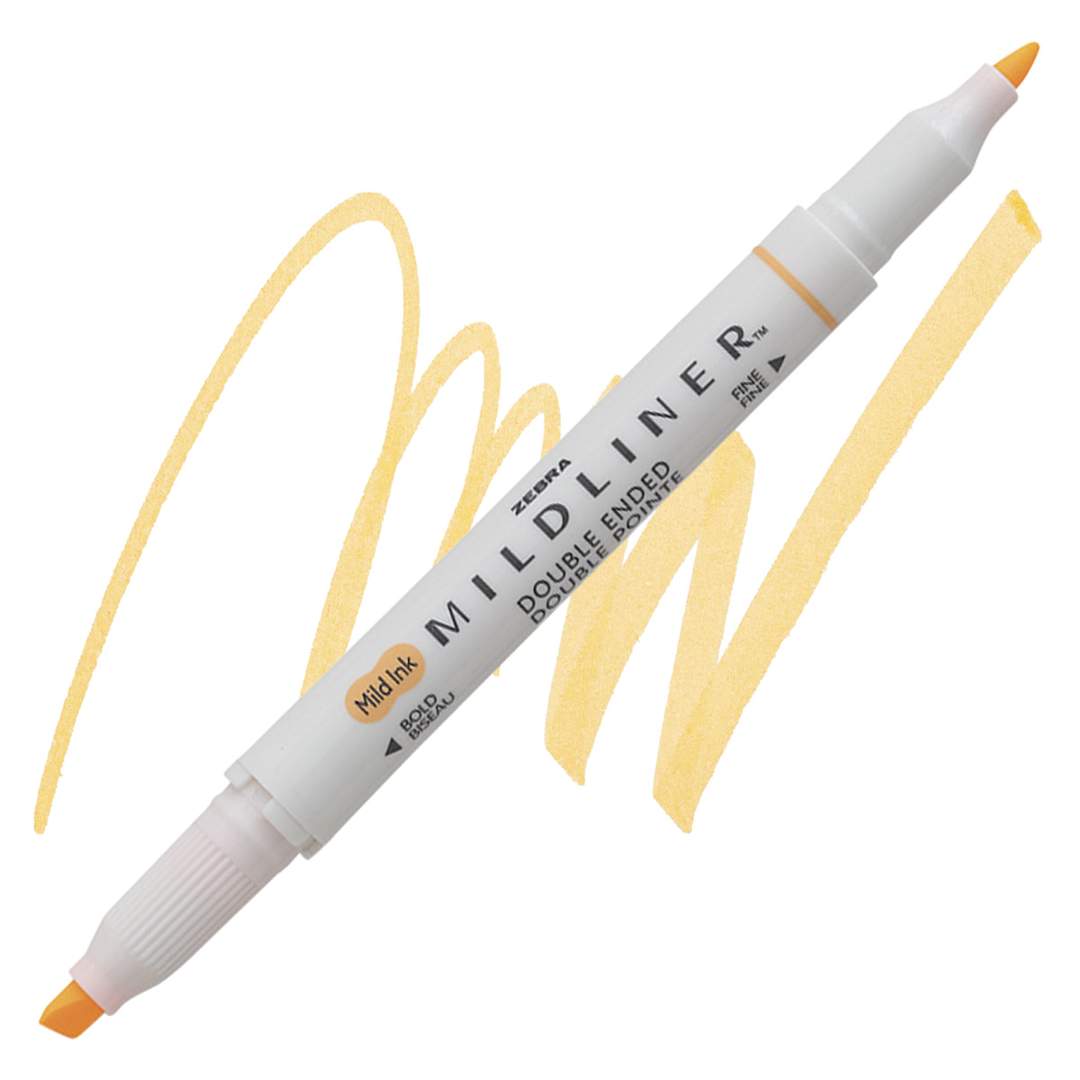 Open in modal - Zebra Mildliner Double Ended Creative Marker - Orange marker and swatch