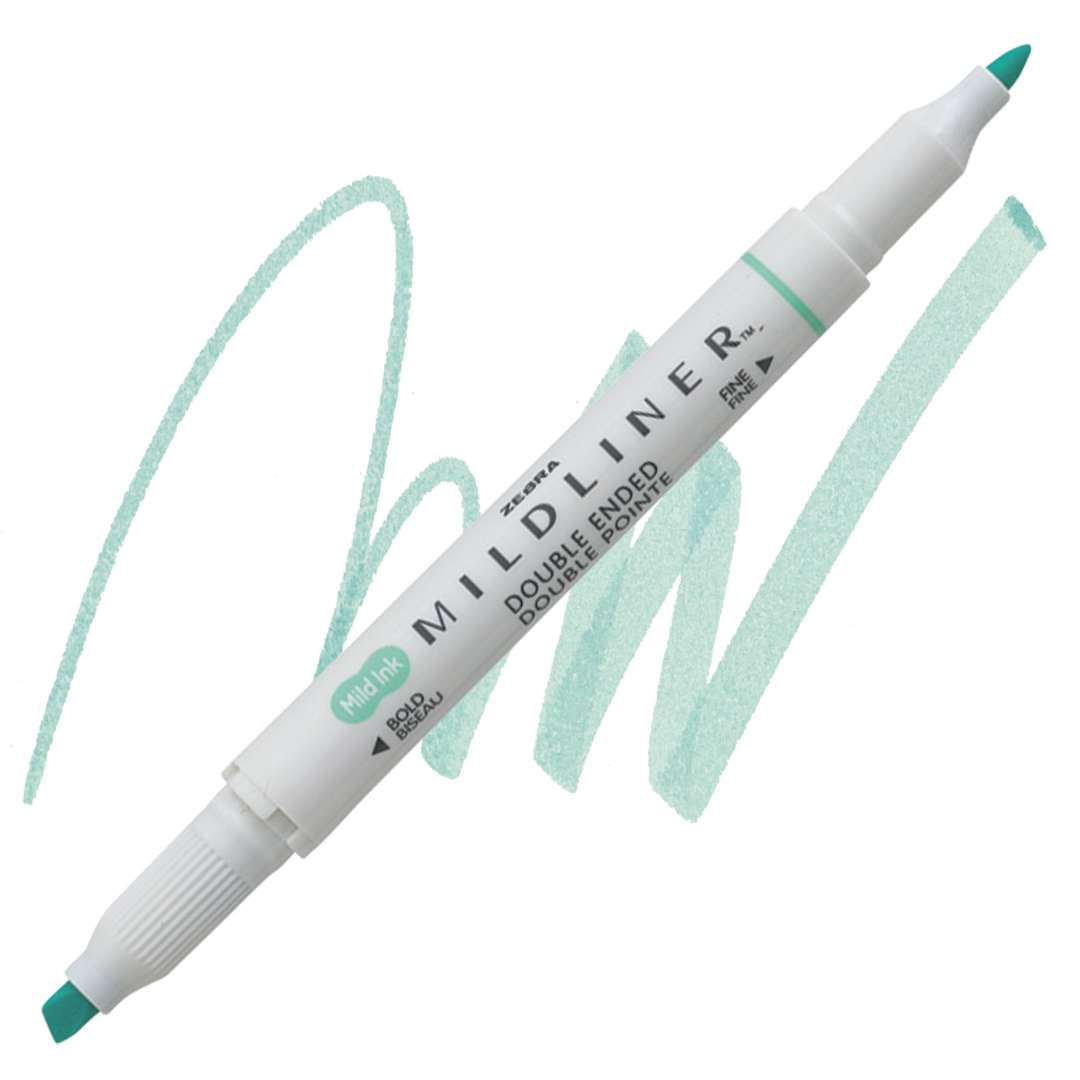 Open in modal - Zebra Mildliner Double Ended Creative Marker - Blue Green marker and swatch