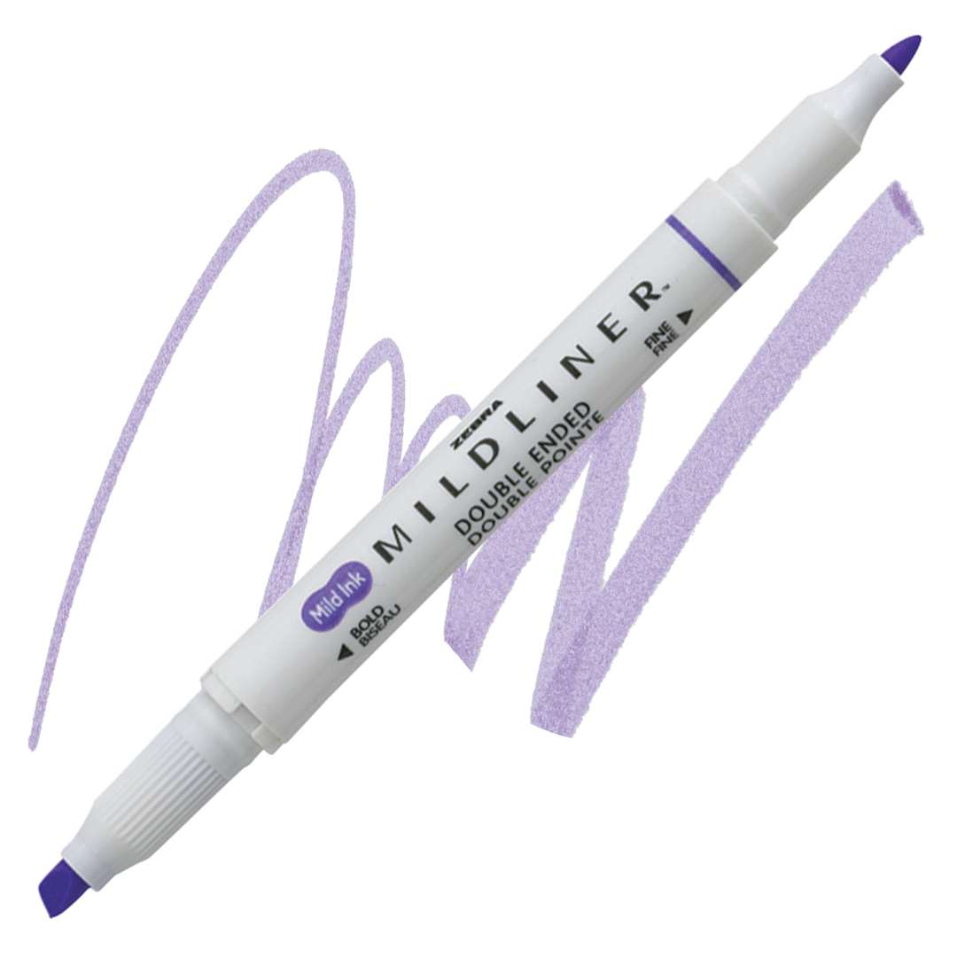 Open in modal - Zebra Mildliner Double Ended Creative Marker - Violet marker and swatch