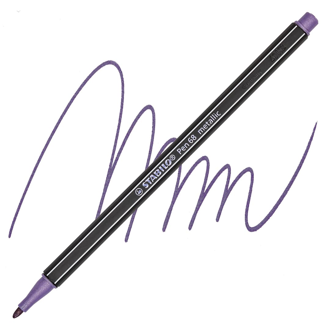 Open in modal - Stabilo Pen 68 Metallic Pen - Violet pen and swatch