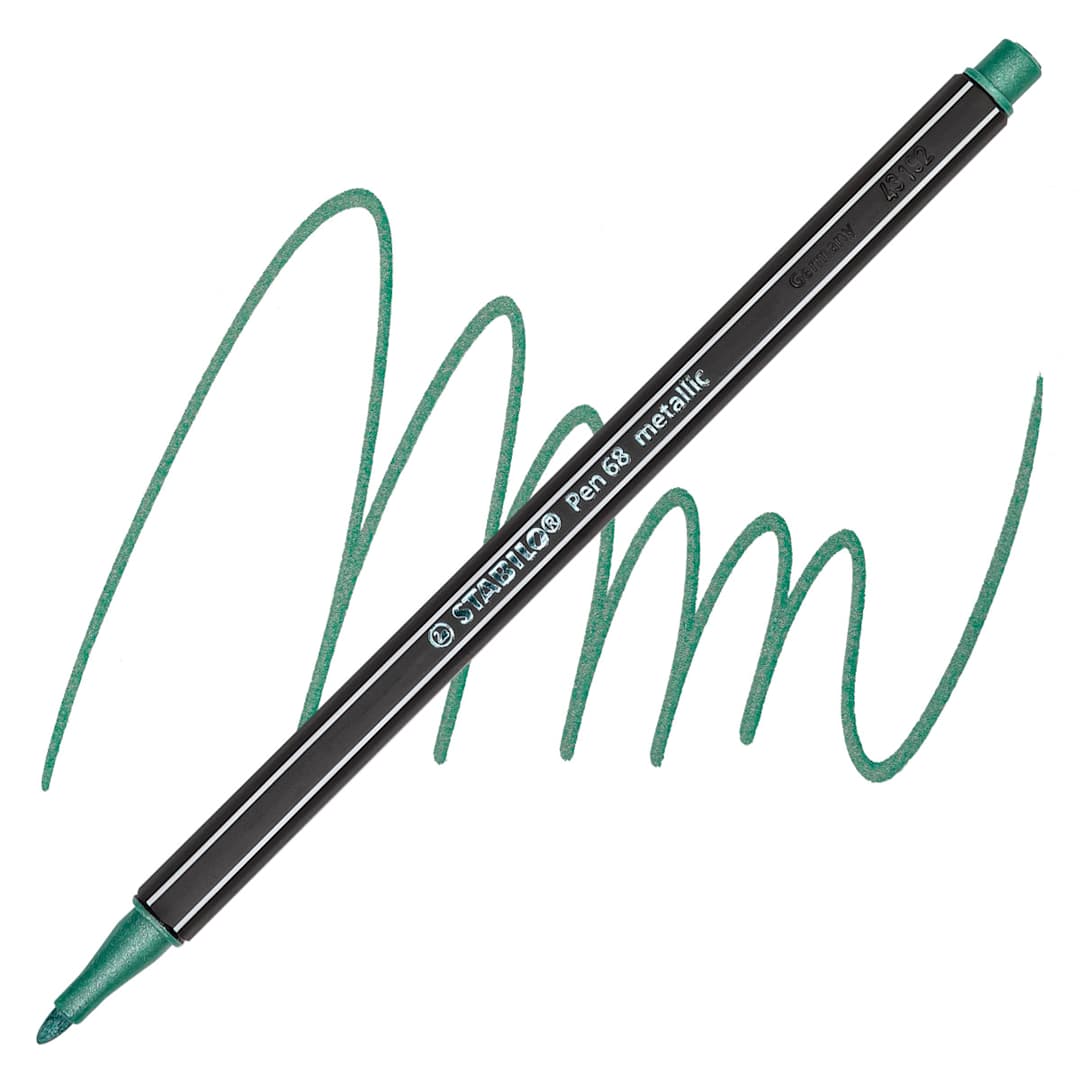Open in modal - Stabilo Pen 68 Metallic Pen - Green pen and swatch