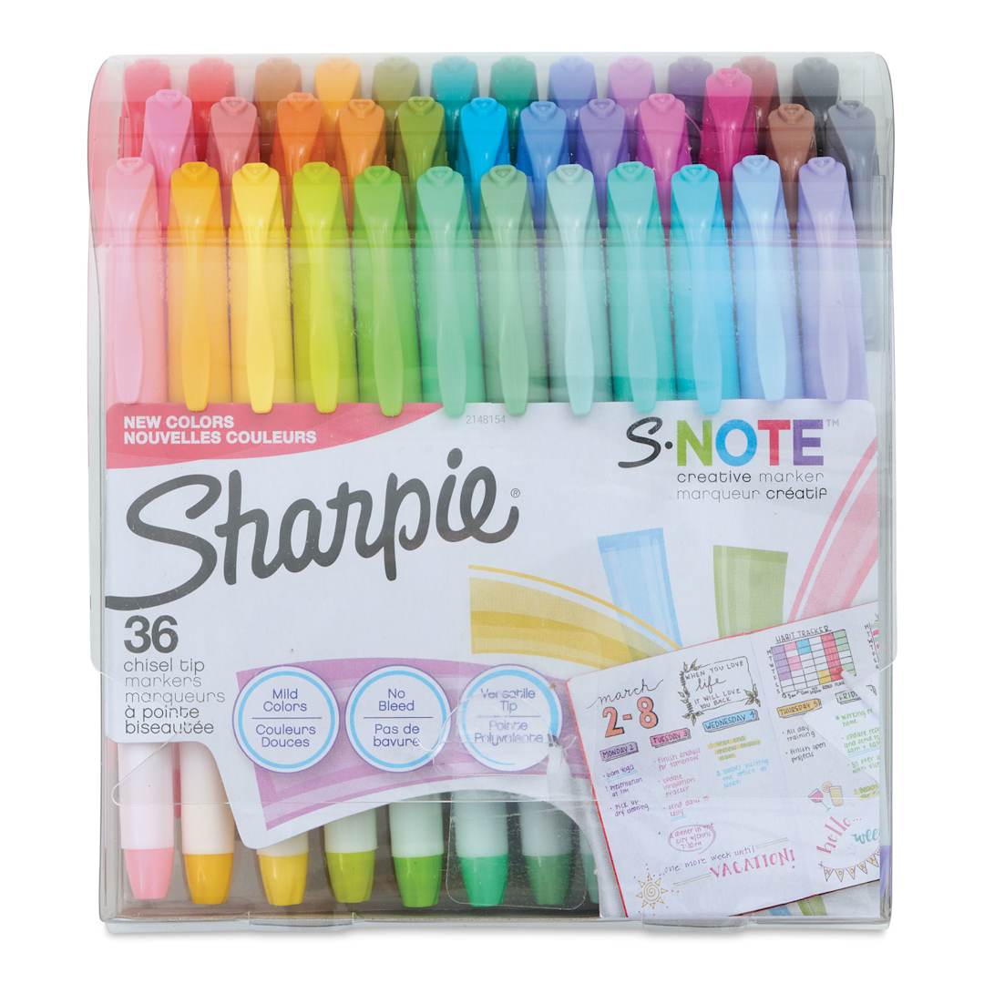 Open in modal - Sharpie S-Note Creative Markers - Front of package of Set of 36