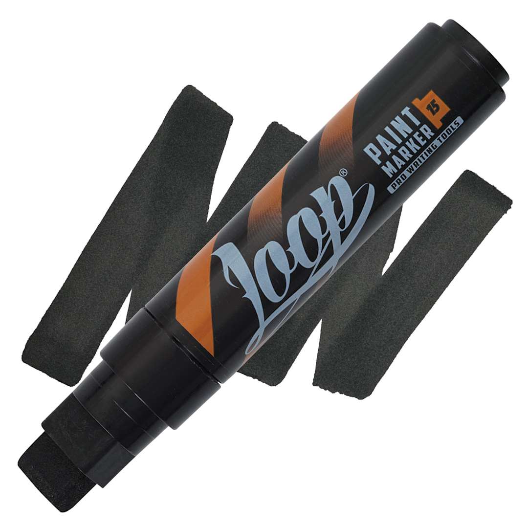 Open in modal - Loop Paint Marker - Black, 15 mm marker and swatch