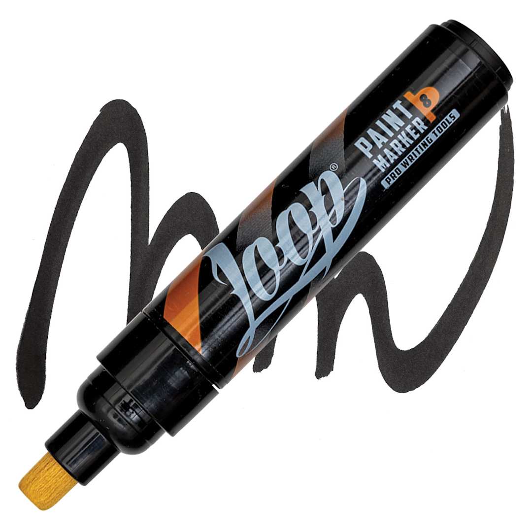 Open in modal - Loop Paint Marker - Black, 8 mm marker and swatch