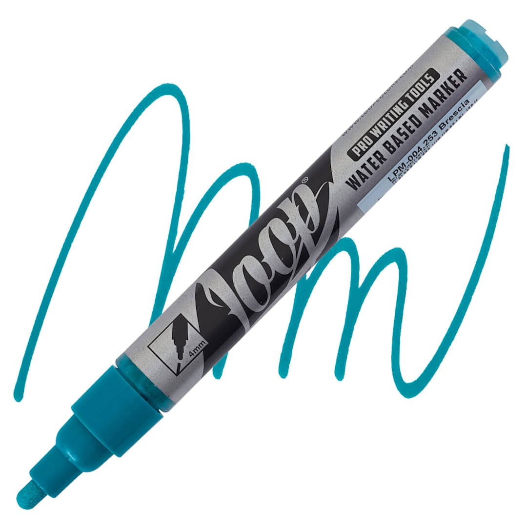 Open in modal - Loop Water-Based Acrylic Marker - Brescia, 4 mm marker and swatch