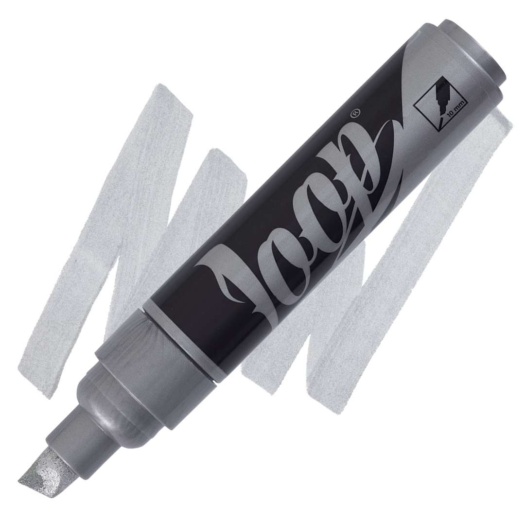 Open in modal - Loop Water-Based Acrylic Marker - Silver, 10 mm marker and swatch