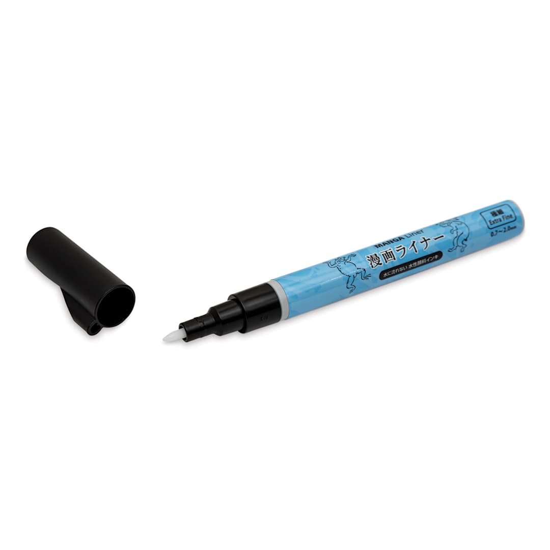 Open in modal - Aitoh Manga Liner Pen - Black (with cap off)