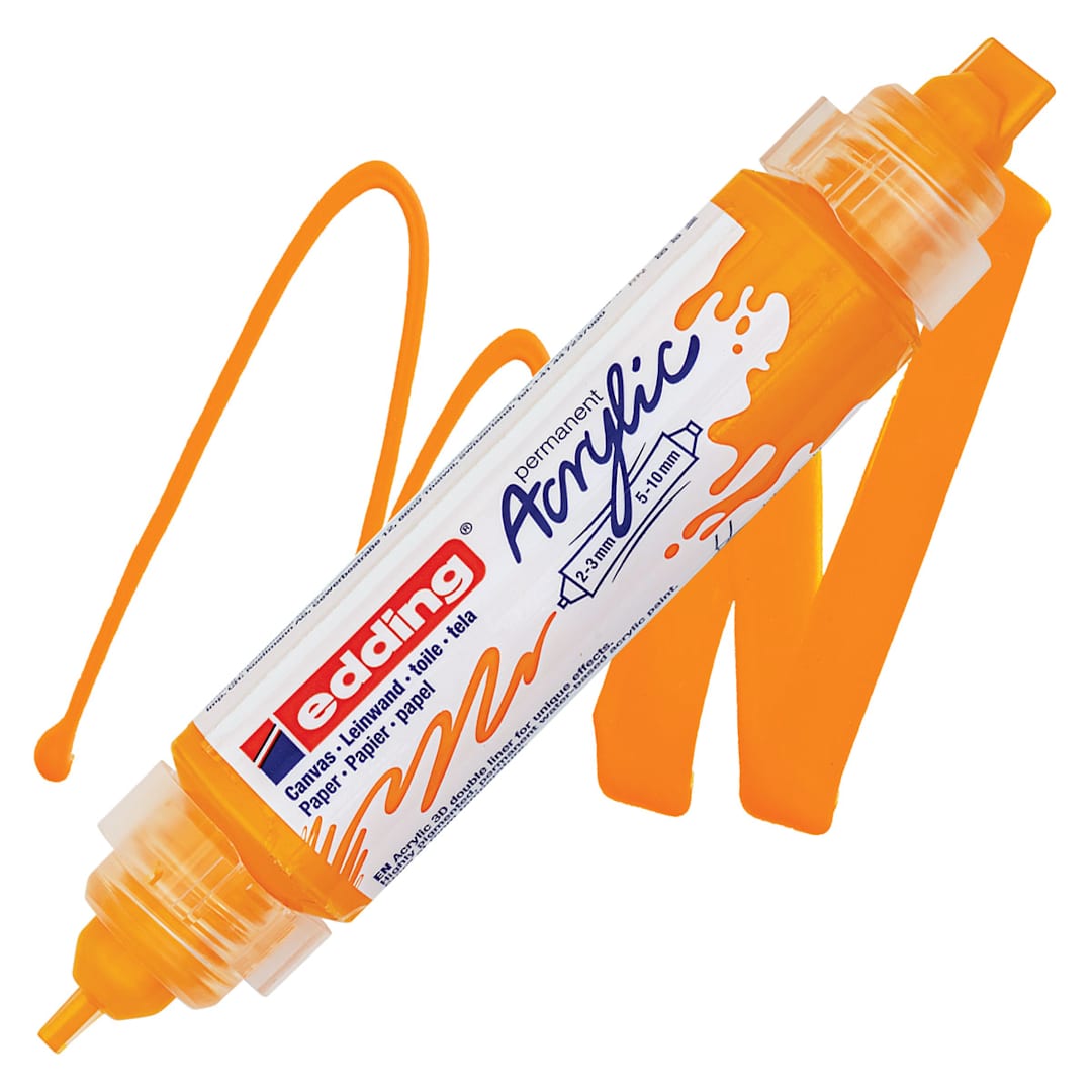 Open in modal - Edding 5400 Acrylic Double Ended Paint Marker - Sunny Yellow 906 marker and swatch