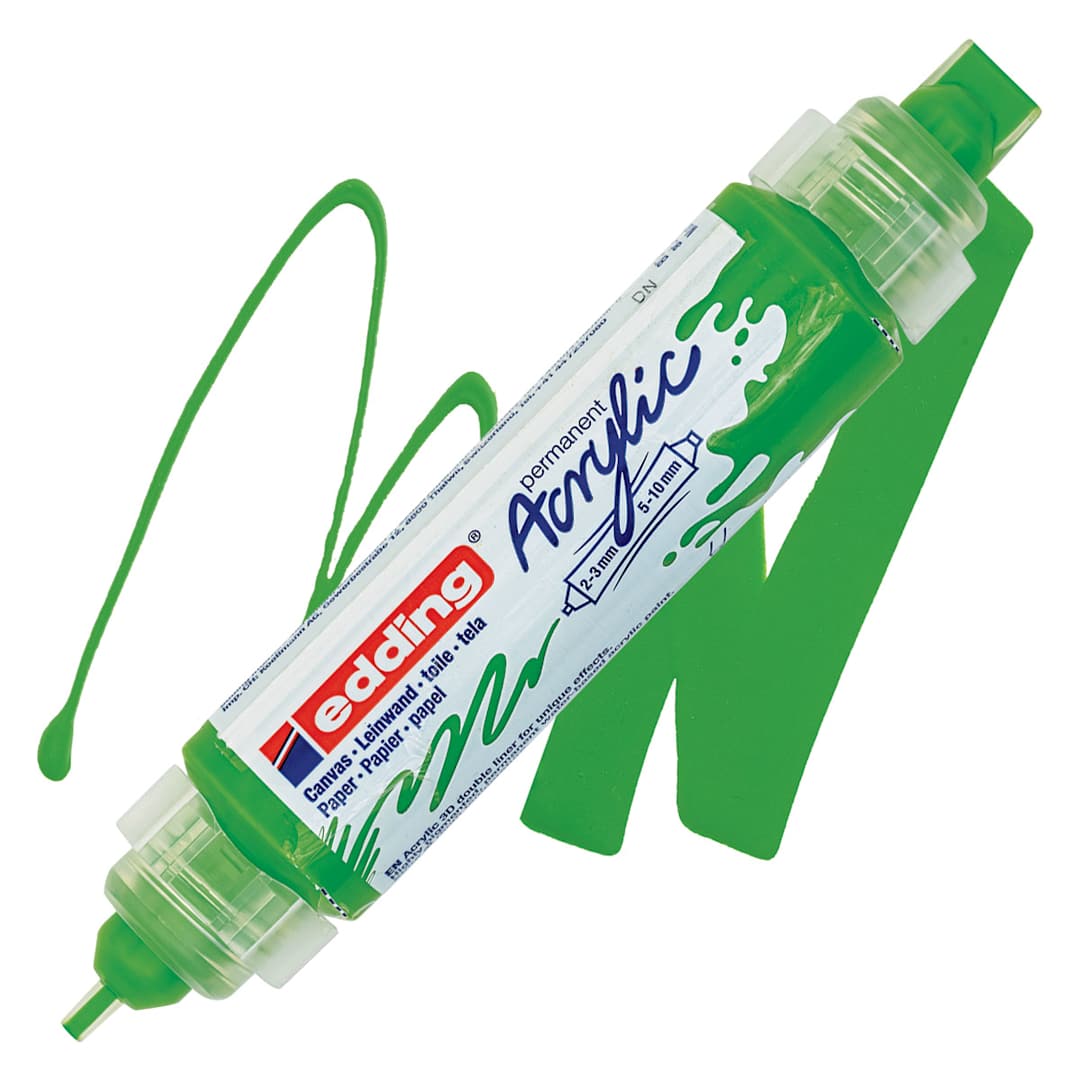 Open in modal - Edding 5400 Acrylic Double Ended Paint Marker - Yellow Green 927 marker and swatch