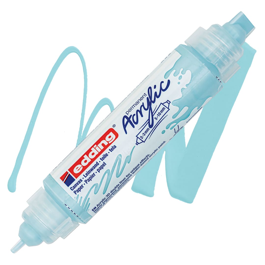 Open in modal - Edding 5400 Acrylic Double Ended Paint Marker - Pastel Blue 916 marker and swatch
