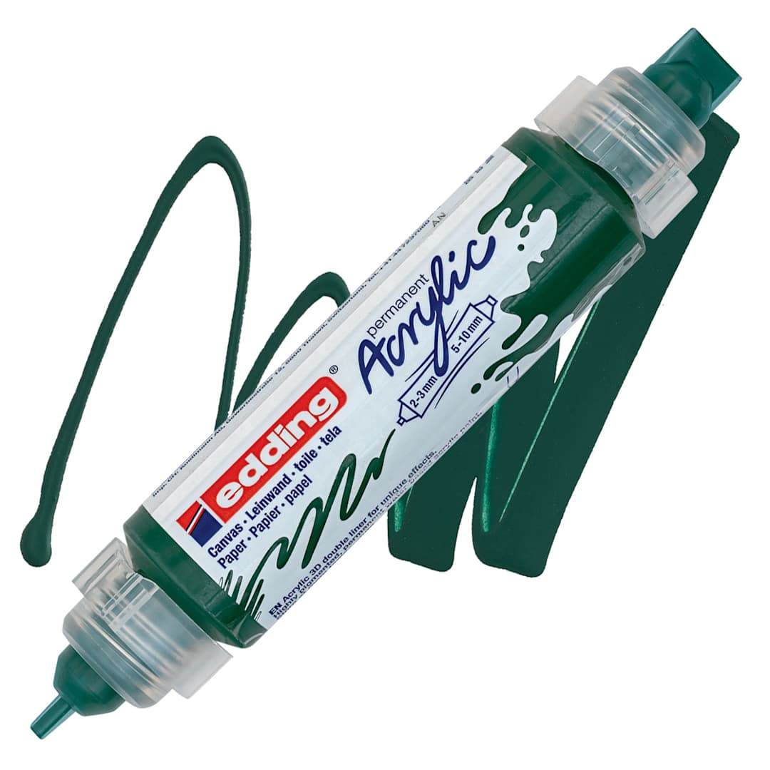 Open in modal - Edding 5400 Acrylic Double Ended Paint Marker - Moss Green 903 marker and swatch