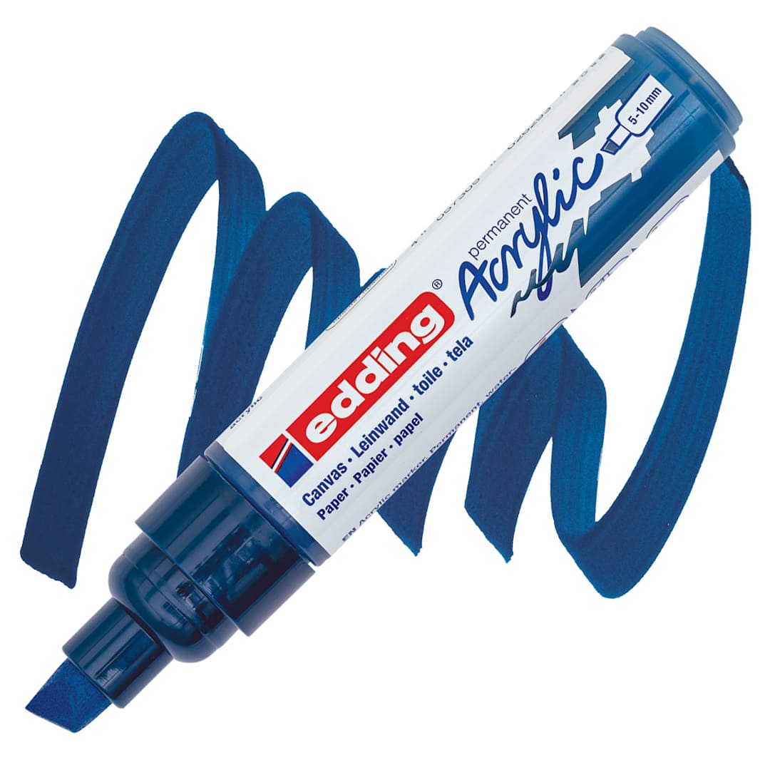 Open in modal - Edding Acrylic Paint Marker - Elegant Midnight 933, Broad marker and swatch