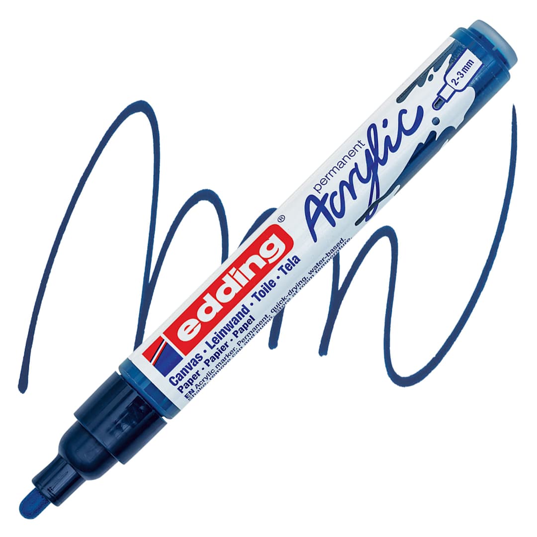 Open in modal - Edding Acrylic Paint Marker - Elegant Midnight 933, Medium marker and swatch