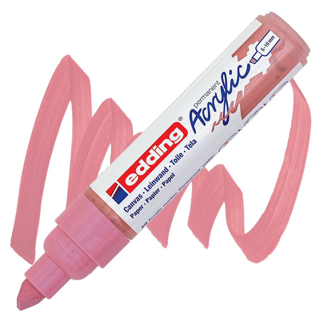 Open in modal - Edding Acrylic Paint Marker - Classy Mauve 935, Broad marker and swatch