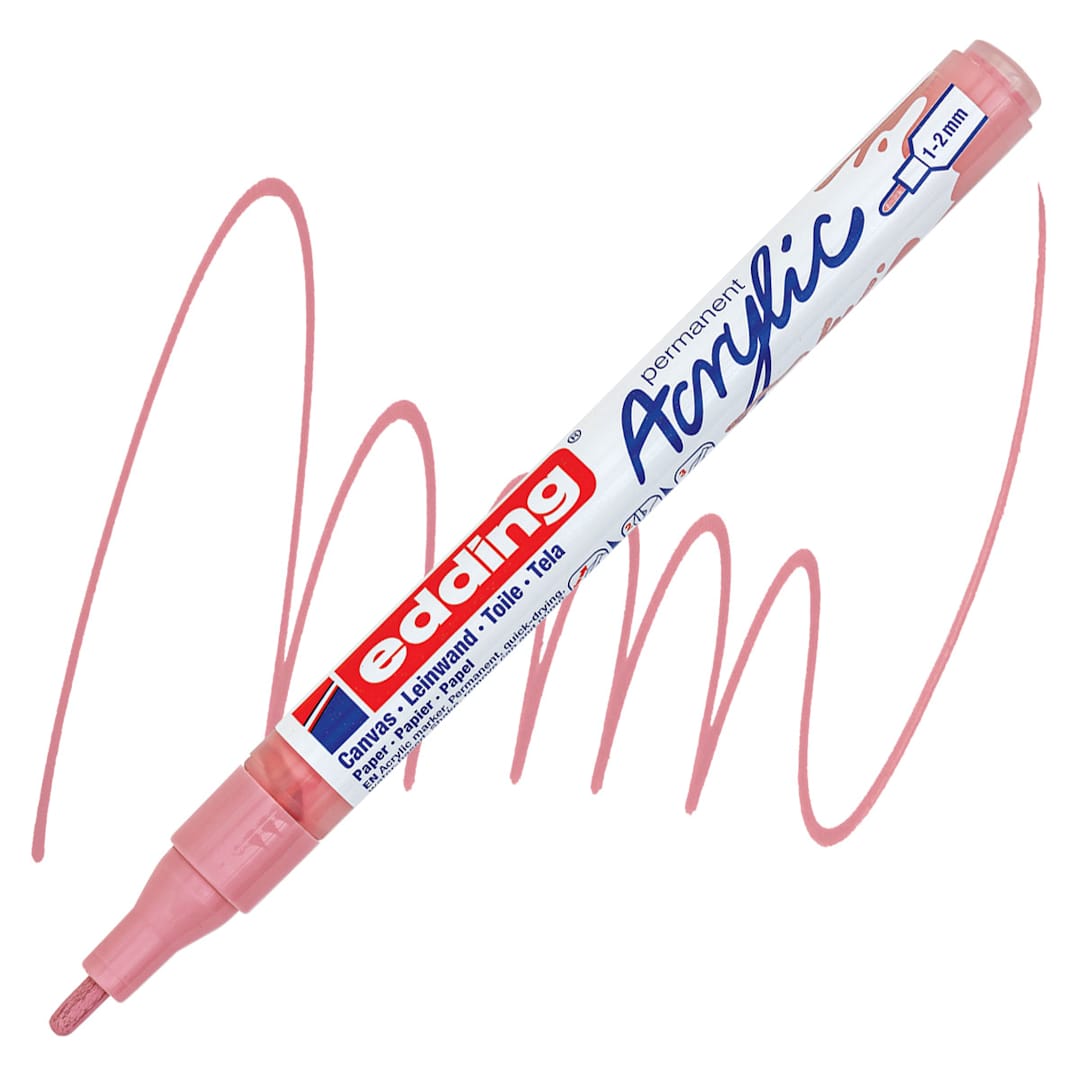 Open in modal - Edding Acrylic Paint Marker - Classy Mauve 935, Fine marker and swatch