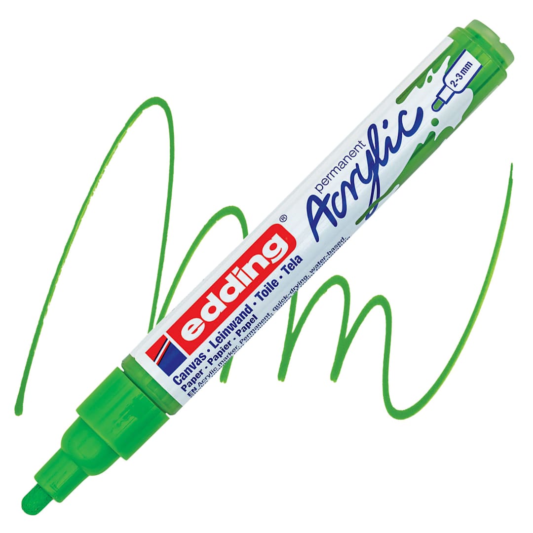 Open in modal - Edding Acrylic Paint Marker - Yellow Green 927, Medium marker and swatch
