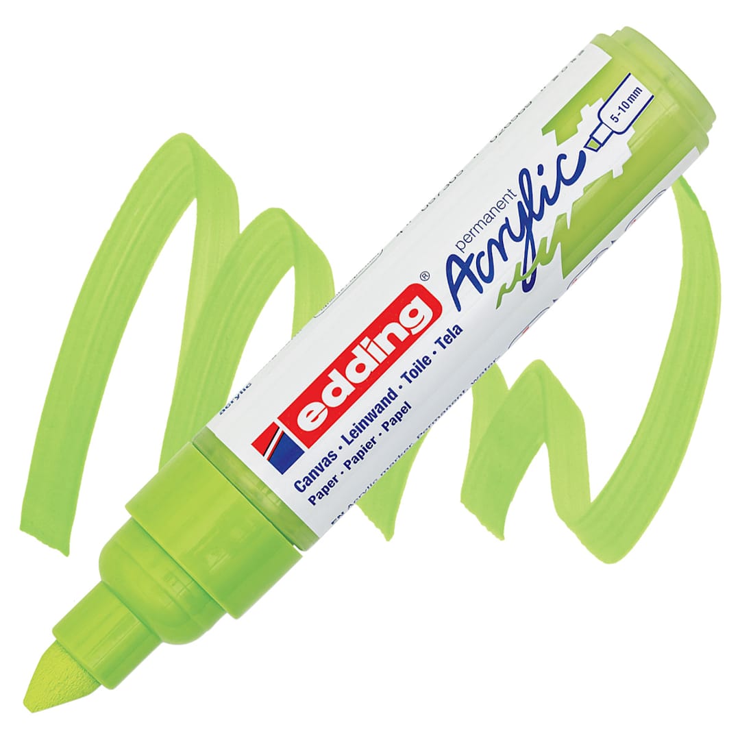 Open in modal - Edding Acrylic Paint Marker - Pastel Green 917, Broad marker and swatch