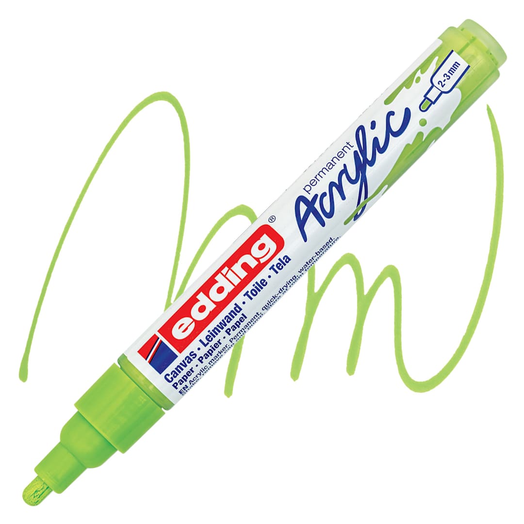 Open in modal - Edding Acrylic Paint Marker - Pastel Green 917, Medium marker and swatch