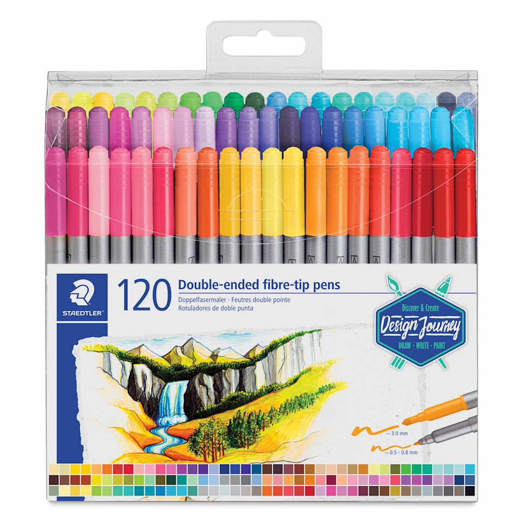 Open in modal - Staedtler Double-Ended Fiber-Tip Pens - Set of 120