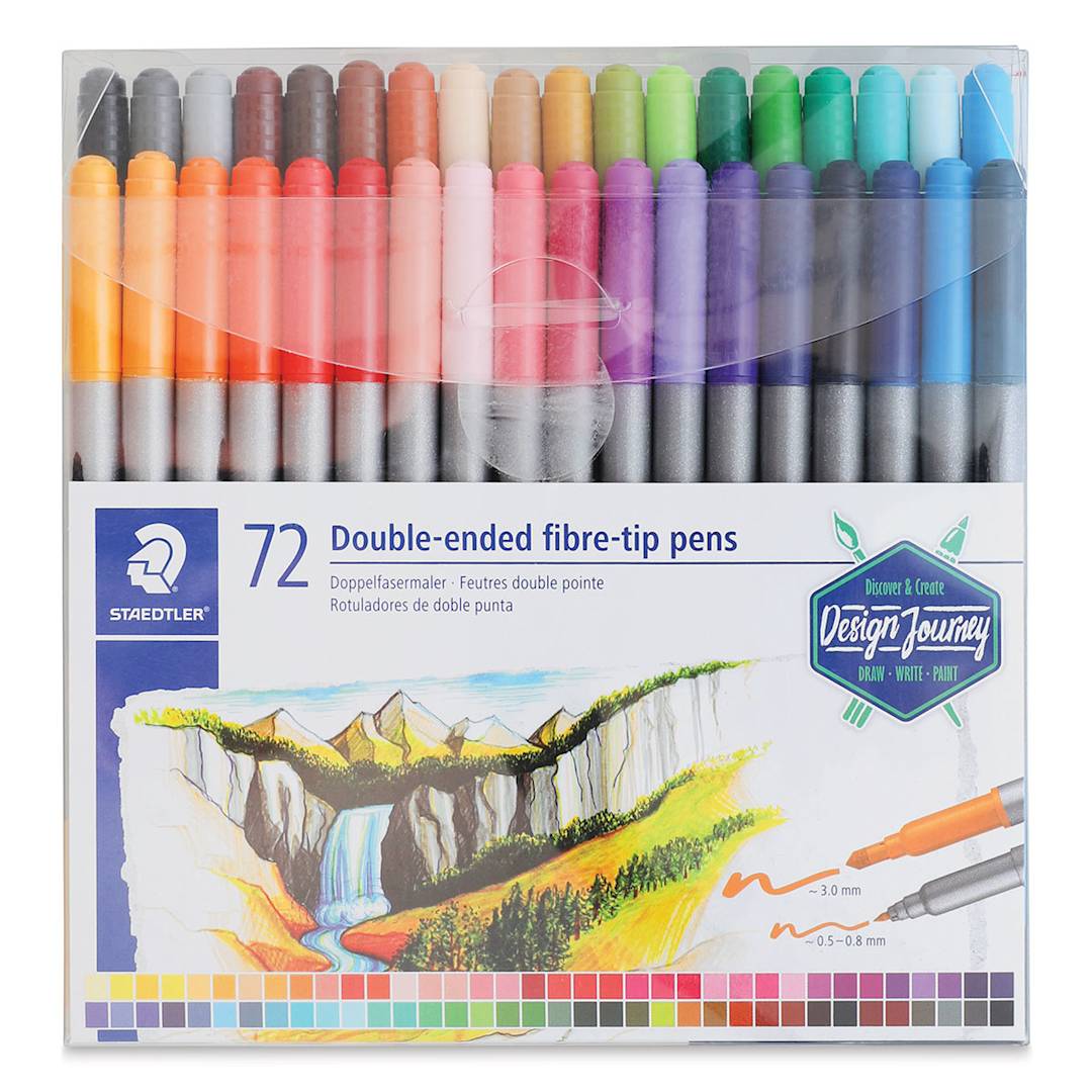 Open in modal - Staedtler Double-Ended Fiber-Tip Pens - Set of 72