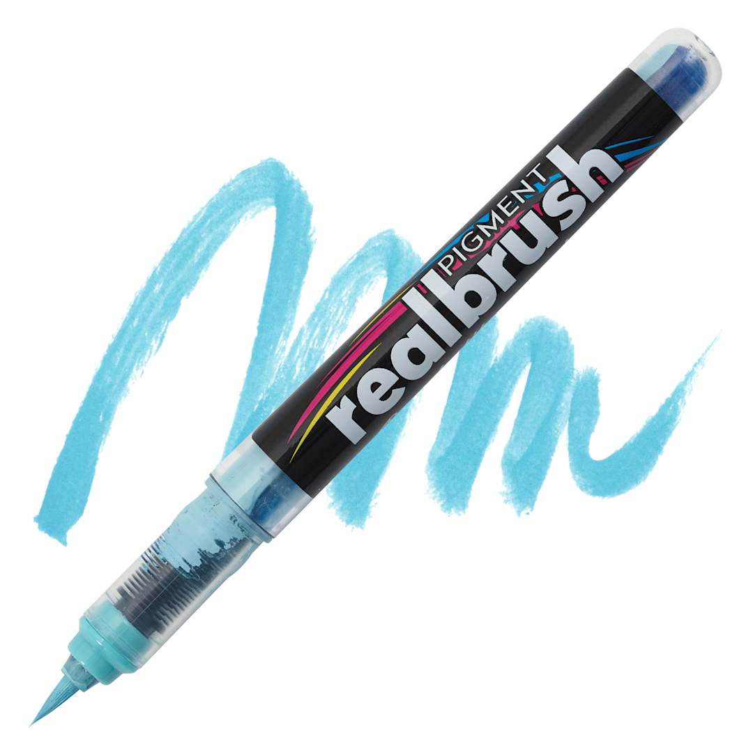 Open in modal - Karin Realbrush Pigment Marker - Duck Egg, swatch and marker