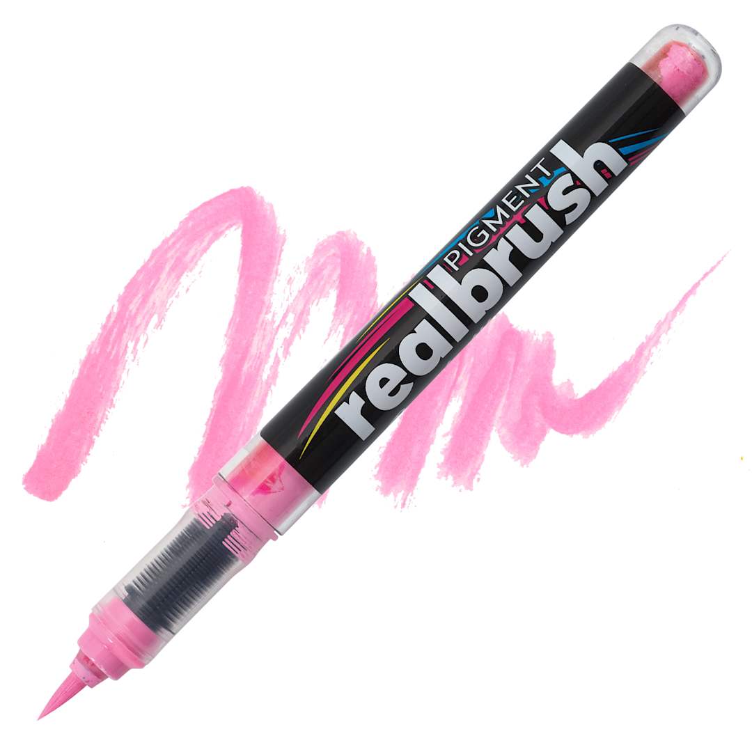 Open in modal - Karin Realbrush Pigment Marker - Pink, swatch and marker
