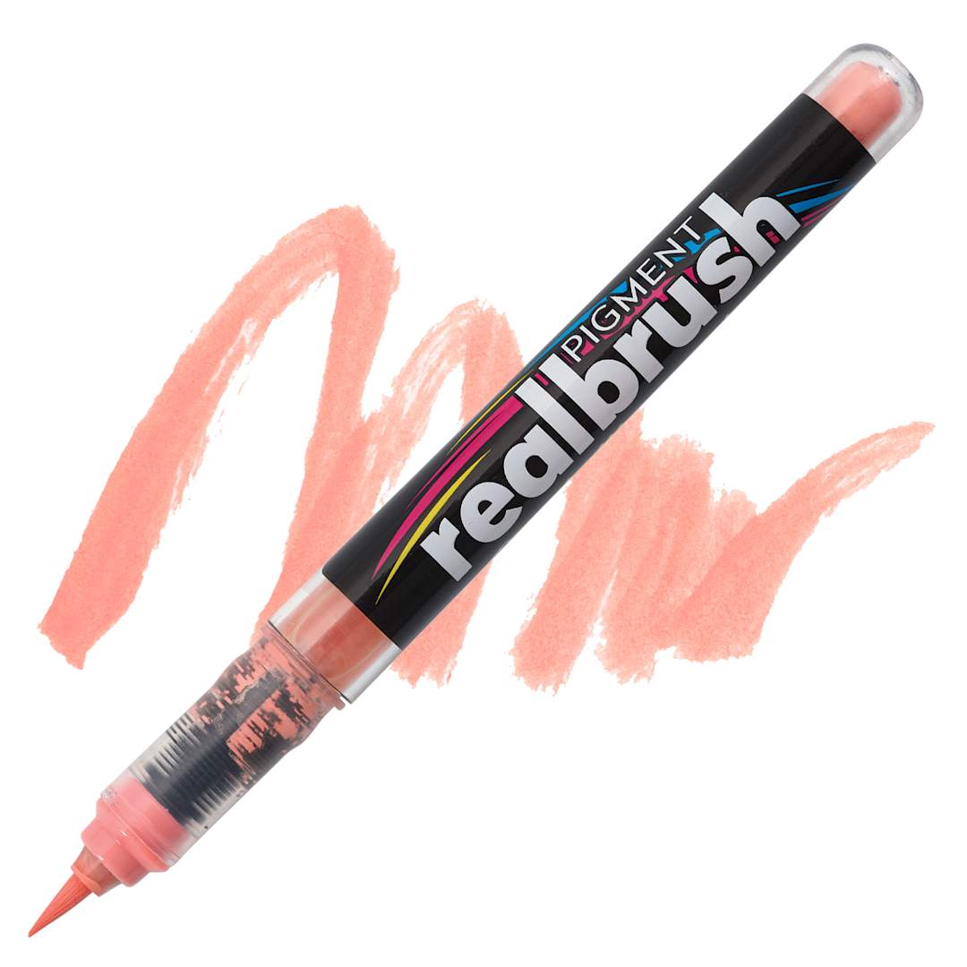 Open in modal - Karin Realbrush Pigment Marker - Soft Peach 2, swatch and marker