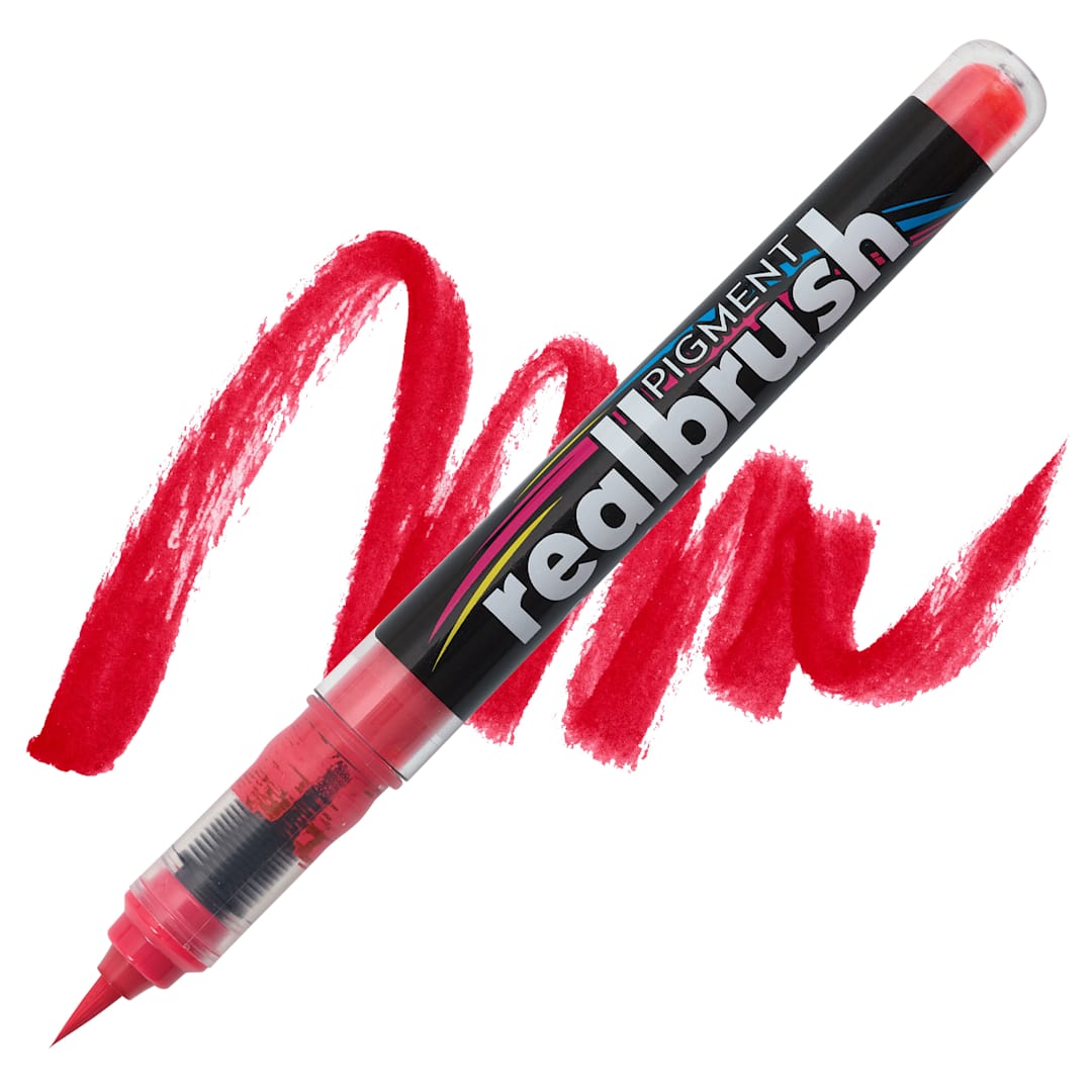 Open in modal - Karin Realbrush Pigment Marker - Poppy, swatch and marker